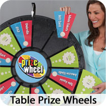Standard, Mini and Micro Table Prize Wheels are Available